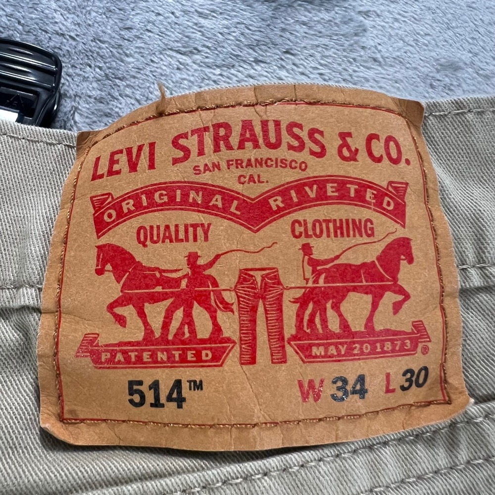LEVI'S 514 Straight Pants‎ Mens 34x30 Tan Khaki Stretch 00514-1865 Modern Cotton - Picture 5 of 16